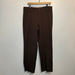 Rafaella Women's Straight Leg Pleated Dress Pants Brown Size 14